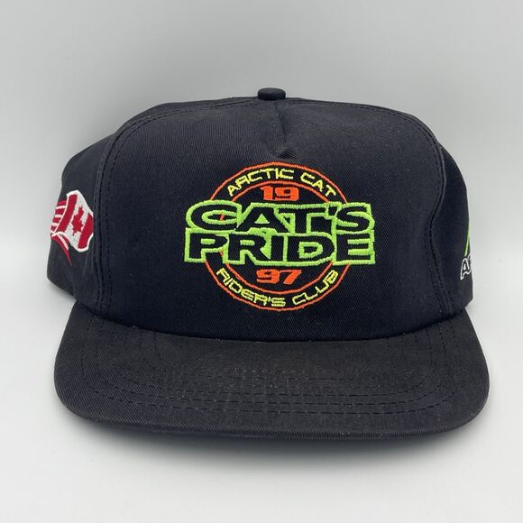 Vintage 1997 Arctic Cat Snapback Hat Cap Riders Club Cats Pride USA Canada 90s - Picture 1 of 16